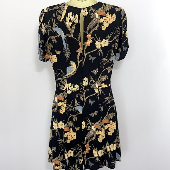 Reformation “Açaí” Dress Mini Tropical Bird Print  Nwot Sz 2 - Picture 5 of 8